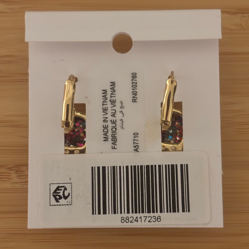 Kate Spade Glitter Square Multicolor Earrings - Picture 4 of 4